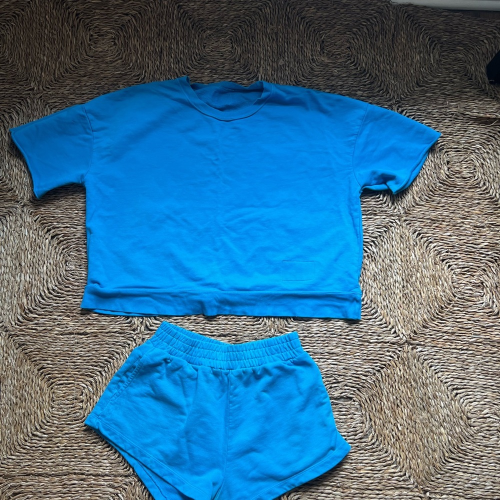 Daily Drills Blue Athletic Shorts Lightweight Elastic Waist